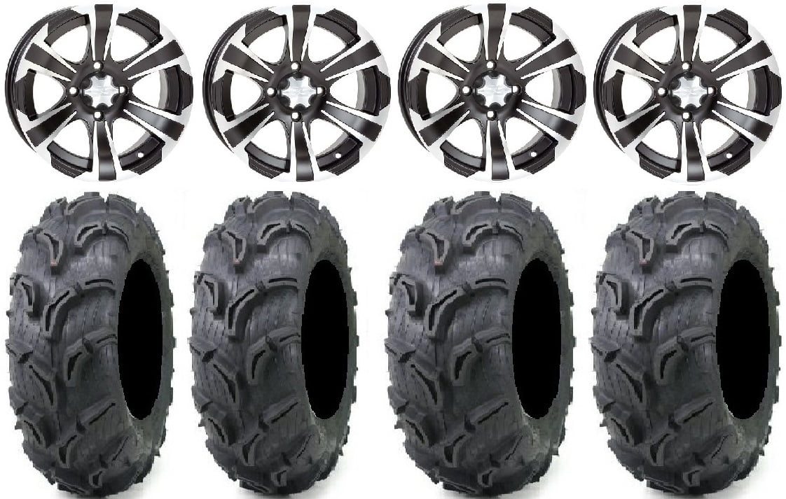 ITP SS312 12" Wheels Black 27" Zilla Tires Honda Foreman Rancher SRA