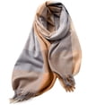 thumbnail image 2 of Cxenplz Women Knit Scarf Shawl Cozy Striped Solid Wrap Soft Neck Warmer Blanket Cold Weather, 2 of 3