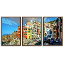 IDEA4WALL 3 Piece Framed Canvas Wall Art for Living Room, Bedroom Italy City Landscape Canvas Prints for Modern Home Decoration Ready to Hang