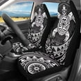 thumbnail image 3 of Yuyamidu 2 Pcs Sea Turtle Car Seat Covers Full Set Black Polynesia Auto Front Seat Covers Waterproof Vehicle Interior Accessories, 3 of 6