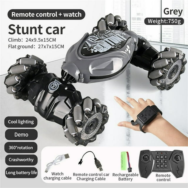 Toys Baby 2023 Gesture Sensing RC Stunt Car With Light & Music -【New Version】 Remote Control Gesture Sensor Car 360° Rotating Off Road Vehicle 2.4GHZ RC Stunt Car