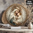 thumbnail image 2 of HELLOYOUNG Vintage Virgin Mary Jesus Round Metal Sign 8 Inch Religious Wall Art for Home Bar Cafe Decor, 2 of 6