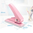thumbnail image 2 of Single Hole Punch, 1/4 Inch Handheld Puncher with 20 Sheet Capacity, Non-Slip Base for Paper Crafting and Office Use, Pink, 2 of 7
