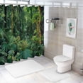 thumbnail image 7 of Orinice Tropical Rainforest Shower Curtain Green Leaves Plant Forest Landscape Palm Leaf Monstera Jungle Nature Scenery Exotic Botanical Bath Curtain with Hooks 36x72, 7 of 7