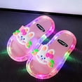 thumbnail image 2 of BOOMNY Toddler Boys Girls Slippers Light Up Cartoon Anti Slip Open Toe Summer Slippers Slip On For Indoor Homewear, 2 of 5