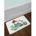 thumbnail image 2 of Motorcycle Bath Mat, Cartoonish Side Image of a Bearded Man and Head Wear Riding Vehicle Illustration, Plush Bathroom Decor Mat with Non Slip Backing, 29.5" X 17.5", Multicolor, by Ambesonne, 2 of 2