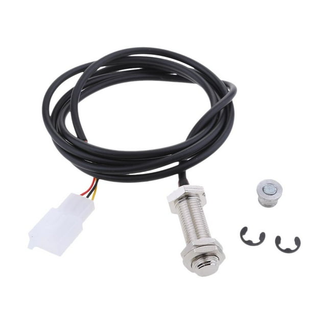 Almencla 1pc Universal LCD Speedometer Sensor Cable w/ 2 for Motorcycle Motorbike