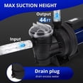 thumbnail image 3 of 1.1HP In/Above Ground Single Speed Pool Pump,800W/115V, 3962 GPH, Powerful Self Priming Swimming Pool Pumps with Filter Basket, 3 of 7