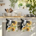 thumbnail image 4 of Yellow Sunflowers Kitchen Towels Set of 4, Farmhouse Cow Barn Doors Floral Butterfly Absorbent Dish Towels for Kitchen, Microfiber Hand Towel, Quick Drying Tea Towel for Cleaning Dishcloths, 4 of 7