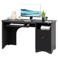 thumbnail image 1 of Bestier 55" Home Office Desk with Power Outlet & Keyboard Tray | Built-in USB Ports, File Drawer, Cable Management | Modern Computer Desk for Study, Gaming, Work, Blcak, 1 of 9