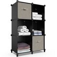 thumbnail image 1 of Organizador de almacenamiento HOMIDEC de 6 cubos con martillo de metal negro, 1 of 9