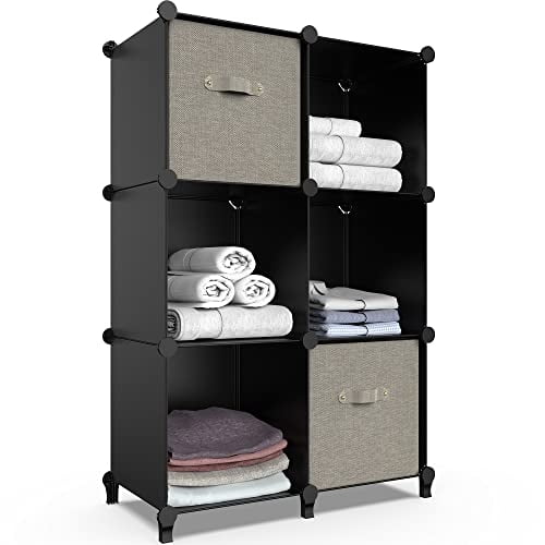 Organizador de almacenamiento HOMIDEC de 6 cubos con martillo de metal negro