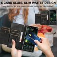 thumbnail image 2 of Wallet Case for Google Pixel 6 Pro, 5 Card Slots Magnetic Closure Zipper Pocket Handbag PU Leather Flip Case with Wrist Strap TPU Kickstand Full Protection Cover - Black, 2 of 18