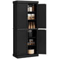 thumbnail image 1 of CoSoTower 72.5" Freestanding Kitchen Pantry Cabinet with 4 Doors, Black, 1 of 7
