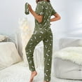 thumbnail image 3 of Tnhcen Pajamas for Women Set Long Sleeve Round Neck Nightwear Shirt Pants Sleepwear Lounge Home Clothes Sets S-2XL, 3 of 4