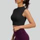 thumbnail image 5 of Basic White Tank Top Mujeres de Cuello Alto de Malla de Doble Cara Que Absorbe Golpes Yoga Top, Body Shaping Tank Tops para Mujeres con Taza Fija, 5 of 8