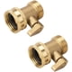 thumbnail image 1 of Apuakthei Paquete de 2 válvulas de cierre de latón para manguera de jardín, rosca de 3/4 pulgadas, conector de manguera de agua resistente, válvula de bola de cierre, adaptador de manguera para grifo, 1 of 6