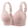 thumbnail image 2 of CFLVAEK Womens Front Closure Bras Wireless Full Coverage Everyday Bra Comfortable Wide Adjustable Straps Push Up Bralettes Gray 38, 2 of 5