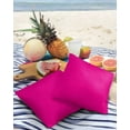 thumbnail image 3 of Outdoor Waterproof Throw Pillow Covers Set of 2 Rosy Pink Decorative Pillowcases Square Outdoor Pillows Cushion Case 16x16 Inch Solid Color Patio Pillows for Couch Sofa Bed Garden, 3 of 7