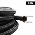 thumbnail image 2 of CozyBox (3ft, 5ft, 10ft, 20ft) AN6 Black Braided Fuel Hose Oil Gas Line 6AN Nylon/Stainless Steel Braided Car Parts Accessories, 2 of 5