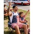 thumbnail image 6 of 250th Anniversary Mens American Flag Overalls Shorts Jumpsuit 4th of July Bib Coveralls(Red White and Blue,XS), 6 of 9