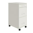 thumbnail image 1 of 18" Deep 3 Drawer Mobile Metal File Cabinet with Pencil Drawer, Pearl White, 1 of 4