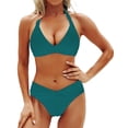 thumbnail image 1 of Fadeal Tummy Control Bathing Suits for Women Women Two Piece Bathing Suits Bikini Set Swimsuit Vintage Swimwear 2 Piece Bathing Suits for Women Mint Green M, 1 of 4