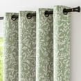 thumbnail image 1 of Curtainking Blackout Curtains for Bedroom Thermal Curtains Floral Patterned Living Room Vintage Country Curtain 84 inch Long 2 Panels Green on Beige, 1 of 6