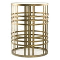 thumbnail image 4 of FirsTime & Co. Gold Woven End Table, Modern, Painted, Round, Metal, 16.5 x 16.5 x 22 in, 4 of 6