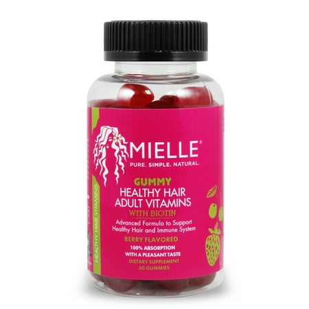 Mielle Organics Healthy Hair Adult Gummy Vitamins 60 (Best Products For Shiny Healthy Hair)