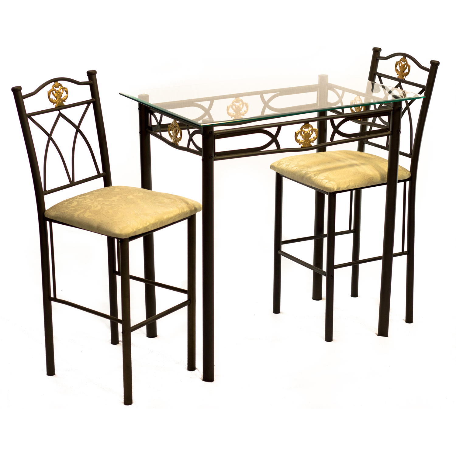 Home Source Crown Bronzed Counter Height 3 Piece Bistro Set - image 3 of 10