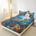 thumbnail image 5 of Feelyou Kawaii Sea Turtle Twin Sheet Sets for Teen, Marine Coral Twin Fitted Sheet, Ocean Animal Theme Flat Sheet, Lightweight Room Decor, 3-Piece, 5 of 8