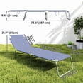 thumbnail image 3 of Outsunny Chaise Longue Pliante d'Extérieur, Bleu Marine, 3 of 10