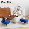 thumbnail image 3 of Ottoman Foot Rest, Velvet Storage Ottoman with Wooden Legs & Anti-Slip Mat, Flip Top Foot Stools with Soft Padded Seat for Bedroom Living Room, Dorm, Dark Blue, 3 of 14