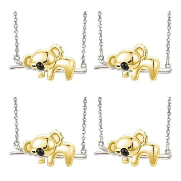 Collar Koala con Dije High Monaco KoalaNeck01 Gris/Dorado Metal