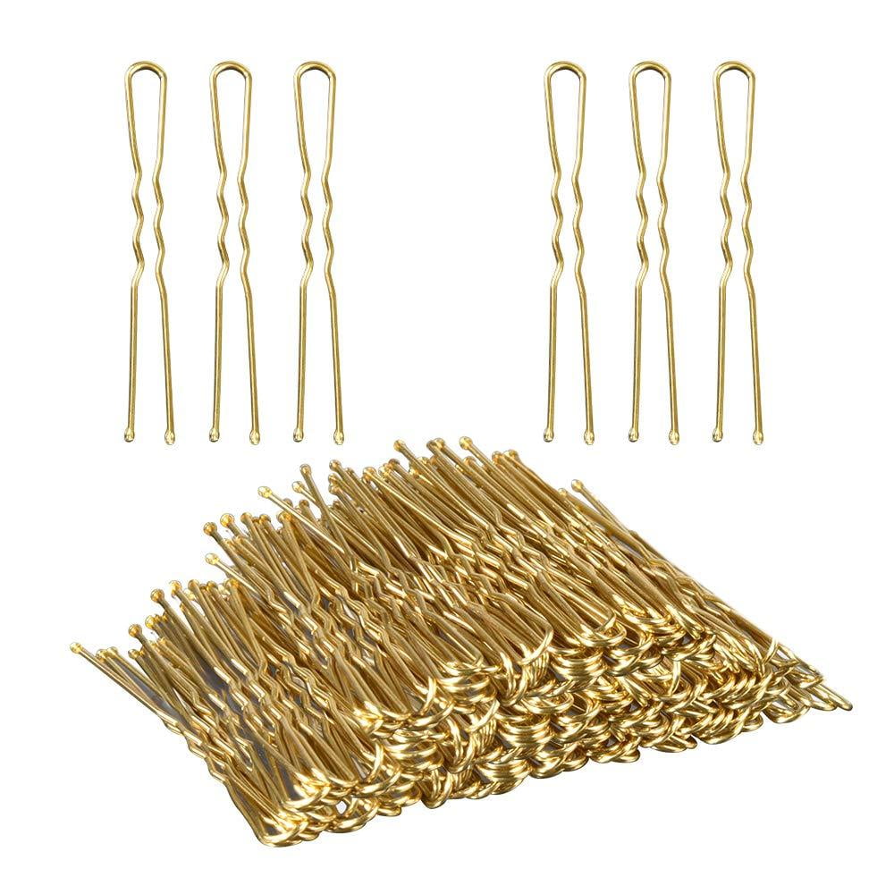 U Shaped Hair Pins,TsMADDTs Bun Hair Pins for Blonde with Box,100count (Golden 2.4 inch