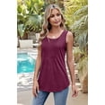 thumbnail image 6 of Womens Loose Fit Casual Flowy Tank Tops Sleeveless Summer Tops Wine red M, 6 of 9