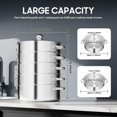 thumbnail image 5 of Miumaeov 5 Tier Stainless Steel Steamer, Multifunctional Steam Pot for Cooking with Glass Lid, Stackable Vegetable Dumpling Steamer  (11.02"-Silver), 5 of 9