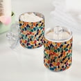 thumbnail image 2 of Yayeee 4 Pack Qtip Holder Bathroom Cotton Swab Canister with Lid Clear Dispenser Set, Colorful Clover Pattern, 2 of 6