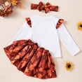 thumbnail image 7 of Wonitaaizi Baby Girl Thanksgiving Outfit Long Sleeve Letter Print Romper Mini Skirt Headband 3Pcs Clothes Set (4-5 Years,White), 7 of 7