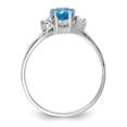 thumbnail image 2 of Primal Gold 14 Karat White Gold 7x5mm Pear Blue Topaz and Diamond ring, 2 of 7