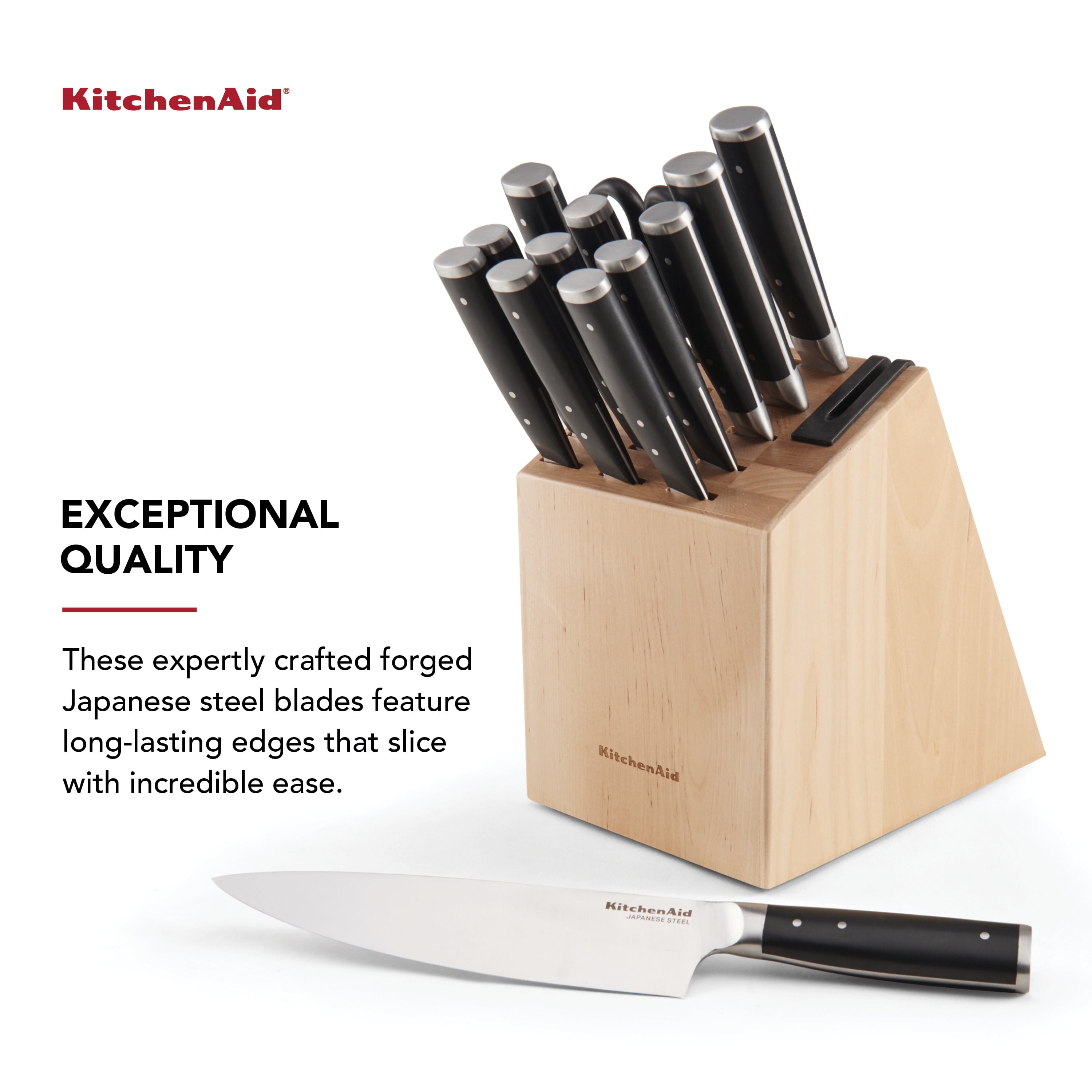 KitchenAid 14-piece Silverite Aluminum Bamboo Cutlery Block Set - Bed Bath  & Beyond - 10023427