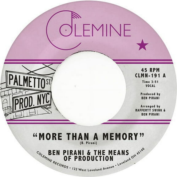 Ben Pirani - More Than A Memory - Music & Performance - Vinyl [7-Inch]