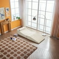 thumbnail image 3 of Foldable Tatami Lounger Sofa Bed, High-Density Sponge, Velvet Upholstery, Beige, 80.31 Inch Length, Portable Design, No Assembly Required for Living Room Bedroom Balcony Office, 3 of 10