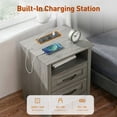 thumbnail image 3 of BESTERGO Bedroom Sets with Adjustable Upholstered Headboard Queen Bed Frame,2Pcs Gray Nightstand with Charging Station,12'' Memory Foam Mattress,Gel-Infused Triple-Layer Bed, 3 of 12