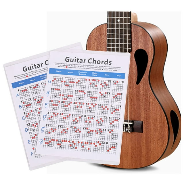 SPRING PARK Guitar Chord Wall Chart Fretboard Instructional Poster ...