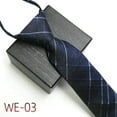 thumbnail image 3 of Skymirror Business Tie Striped Zipper Men Plaid All Match Neck Tie for Wedding, 3 of 8