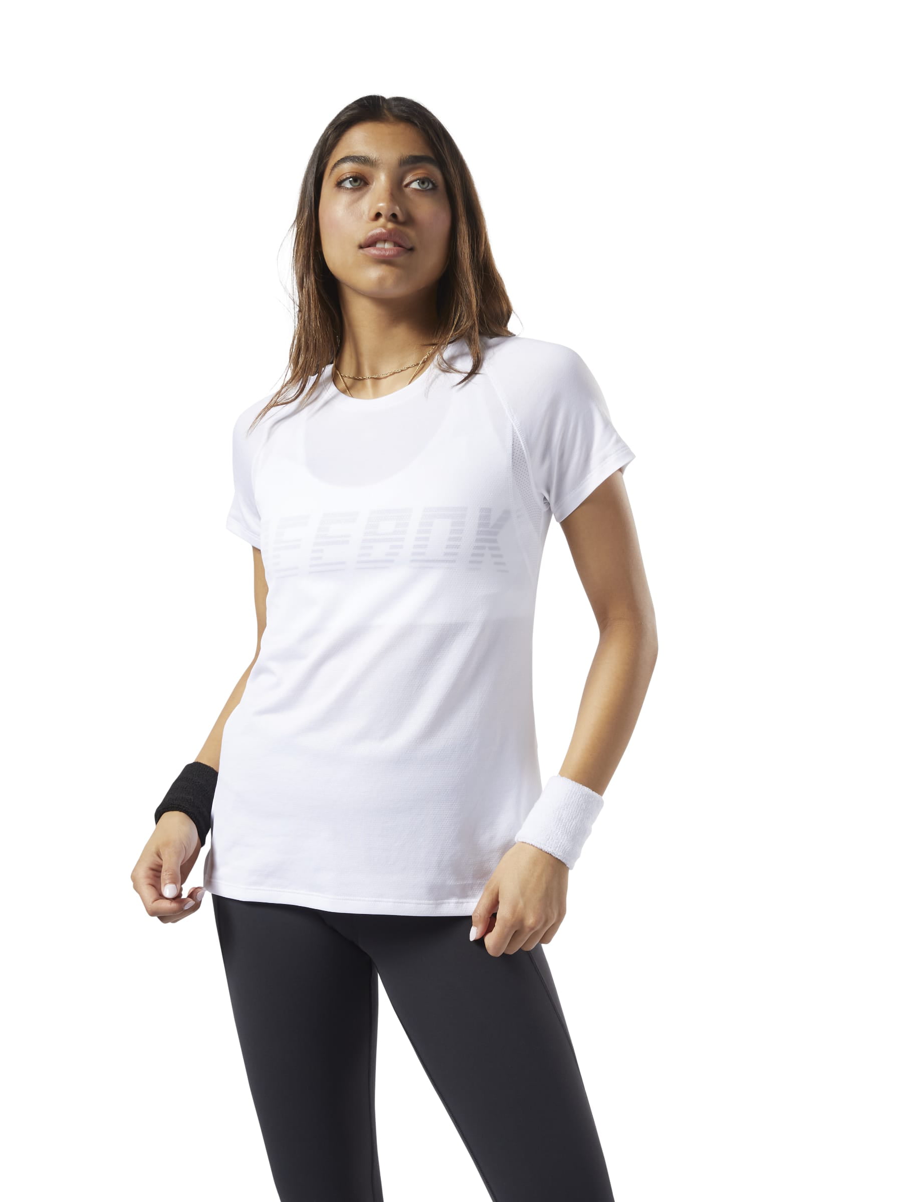 Reebok Smartvent Move Mens Training Top White Short Sleeve Gym Workout T-Shirt 