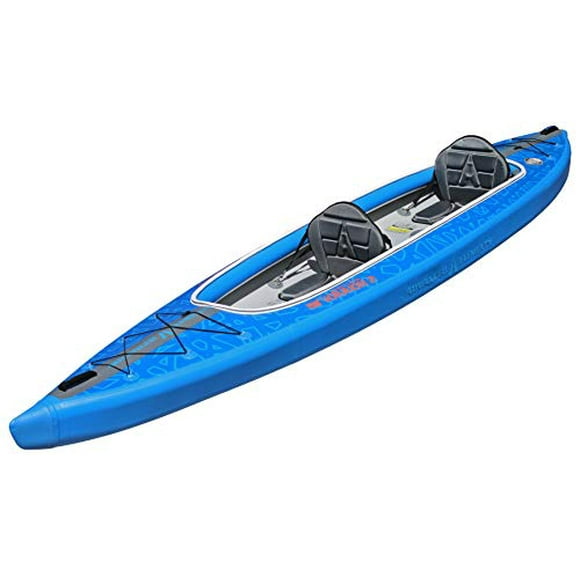 Advanced Elements AirVolution 2 Drop-Stitch Inflatable Kayak - Tandem Kayak with Carry Bag - 14' 6" - 52 lbs - Blue