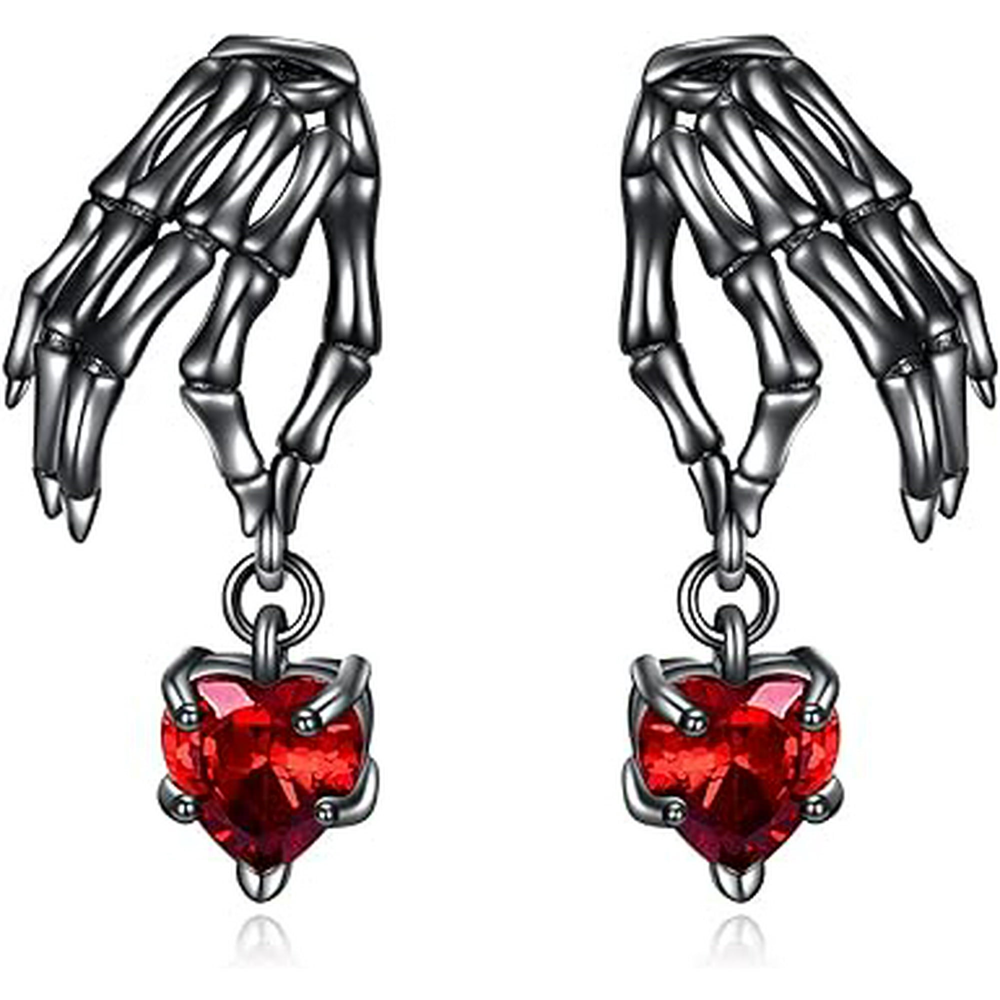 Skull Earrings Sterling Silver Skeleton Hand Drop Earrings Gothic Skull Jewelry Gifts for Women Girls Walmart